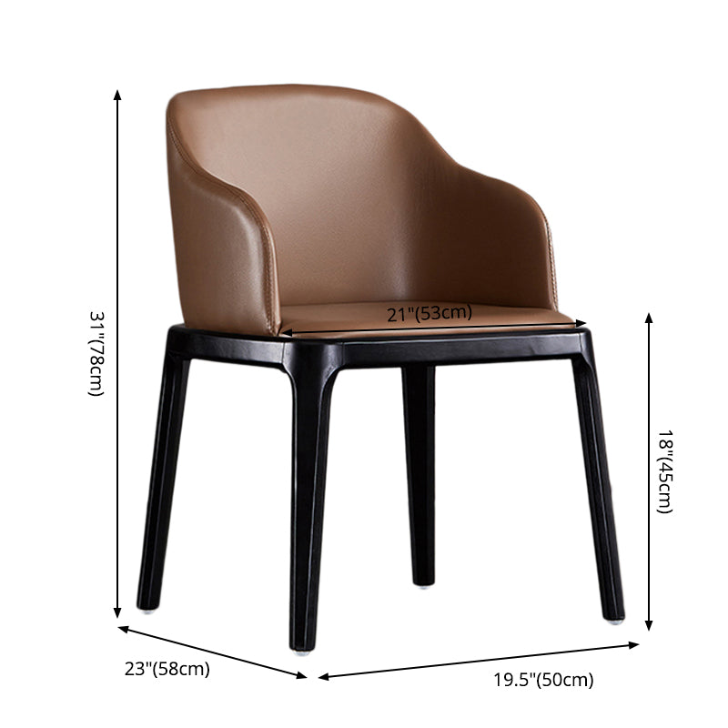 Modern Dining Chair Solid Back Side Chair with 4 Wood Legs for Home Use