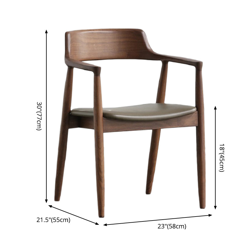 Contemporary Dining Chair 23'' Wide Open Side Chair with 4 Wood Legs for Home Use