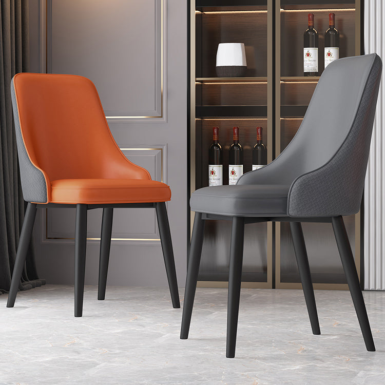 Metal Modern Dining Side Chair with Color Cushion Parsons Chair for Home