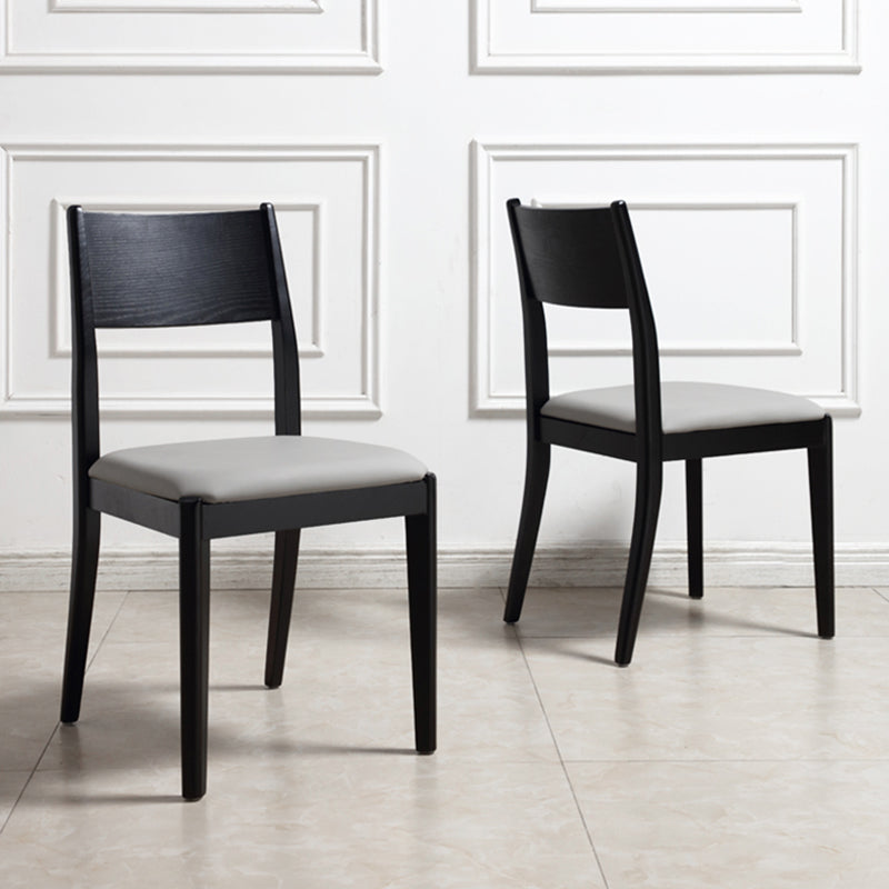 Chaise de salle à manger industrielle, chaise à dossier ouvert avec pieds en bois noir, pour usage domestique