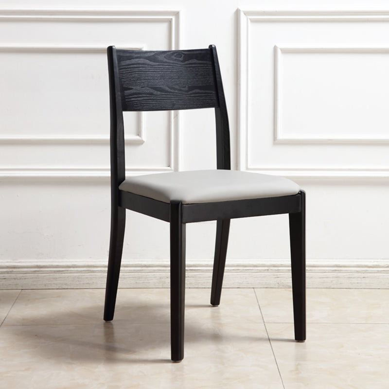 Chaise de salle à manger industrielle, chaise à dossier ouvert avec pieds en bois noir, pour usage domestique