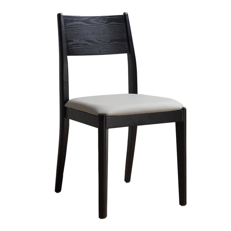 Chaise de salle à manger industrielle, chaise à dossier ouvert avec pieds en bois noir, pour usage domestique