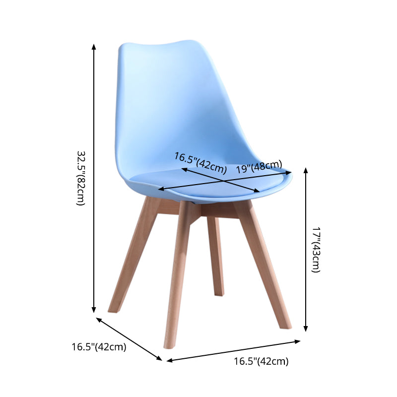Scandinavian Style Wood Side Chair Set Dining Room Side Chair with Natural Leg