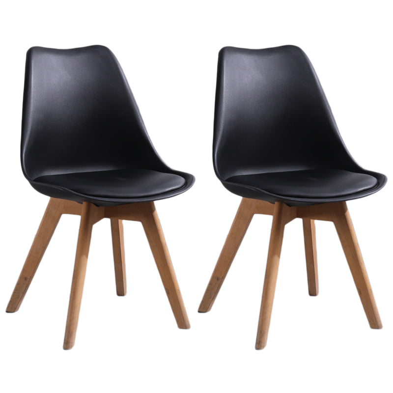 Scandinavian Style Wood Side Chair Set Dining Room Side Chair with Natural Leg