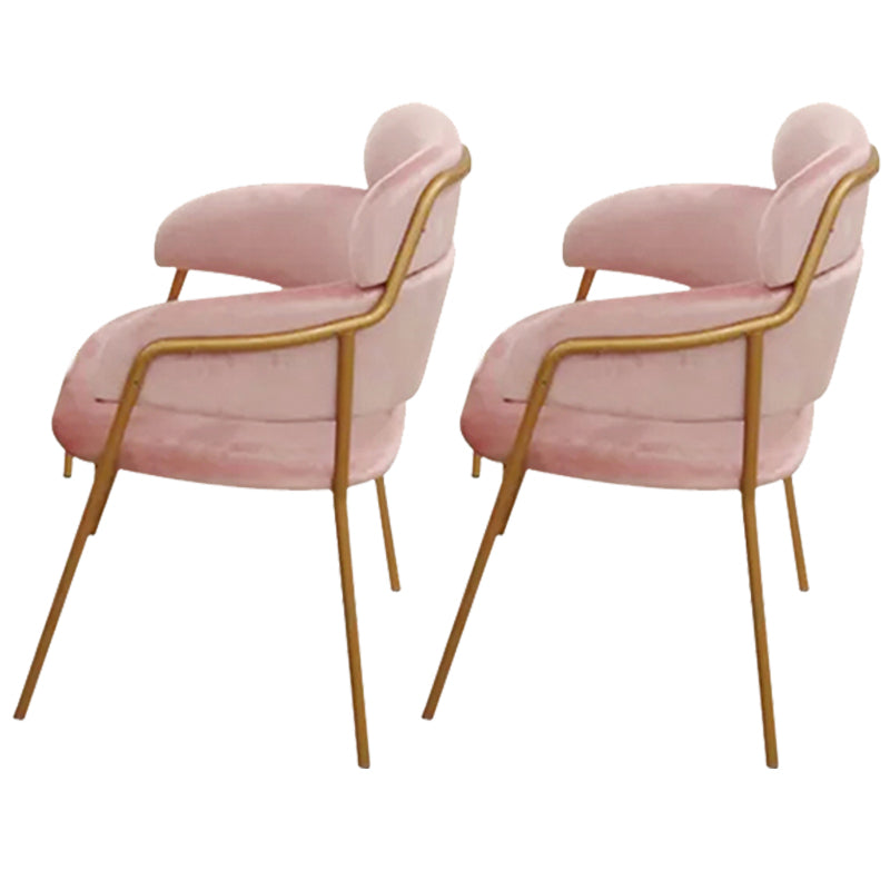 Chaise d'appoint de salle à manger de style Glam en métal, chaise d'appoint à dossier ouvert de 23'' de large