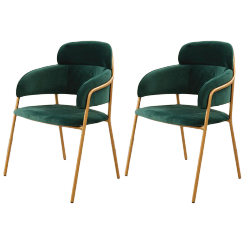 Chaise d'appoint de salle à manger de style Glam en métal, chaise d'appoint à dossier ouvert de 23'' de large