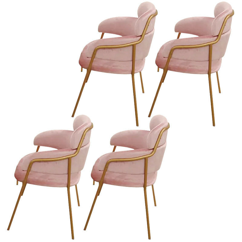 Chaise d'appoint de salle à manger de style Glam en métal, chaise d'appoint à dossier ouvert de 23'' de large