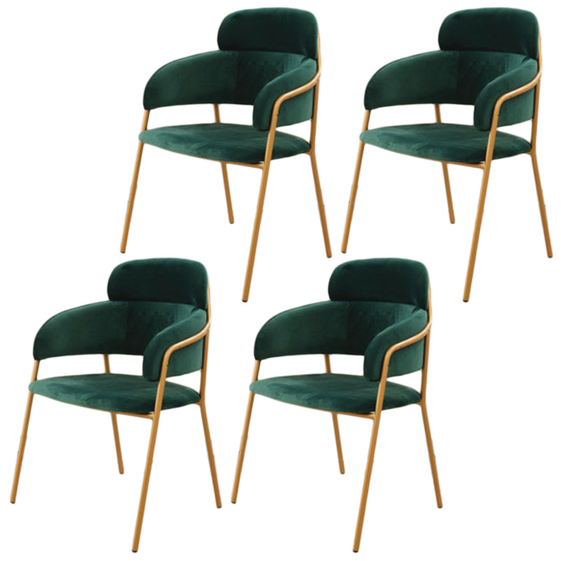Chaise d'appoint de salle à manger de style Glam en métal, chaise d'appoint à dossier ouvert de 23'' de large
