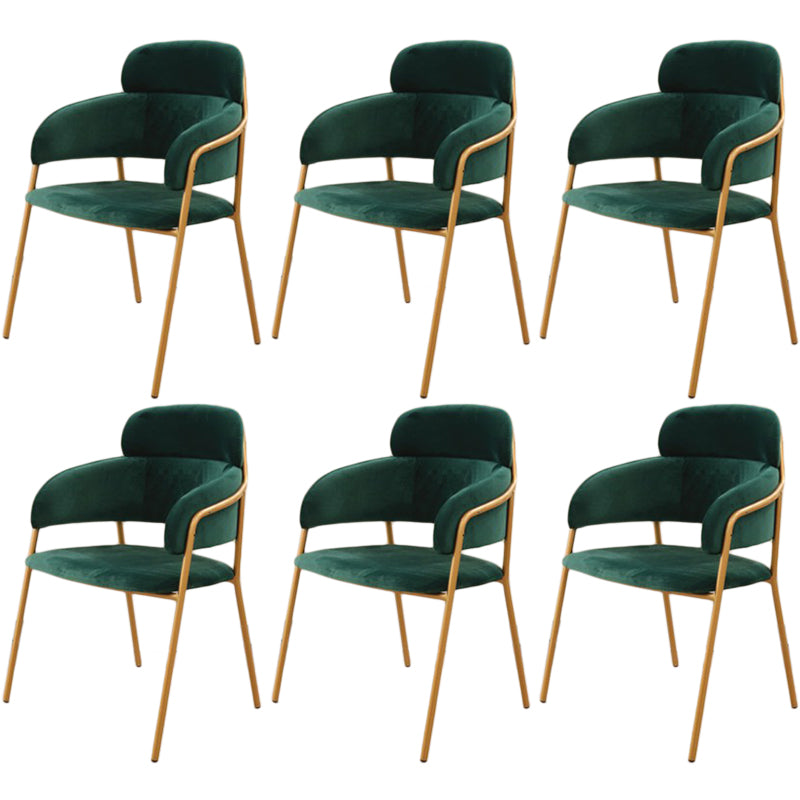 Chaise d'appoint de salle à manger de style Glam en métal, chaise d'appoint à dossier ouvert de 23'' de large