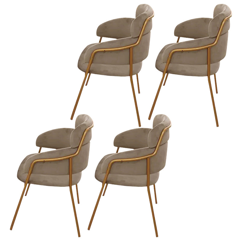 Chaise d'appoint de salle à manger de style Glam en métal, chaise d'appoint à dossier ouvert de 23'' de large