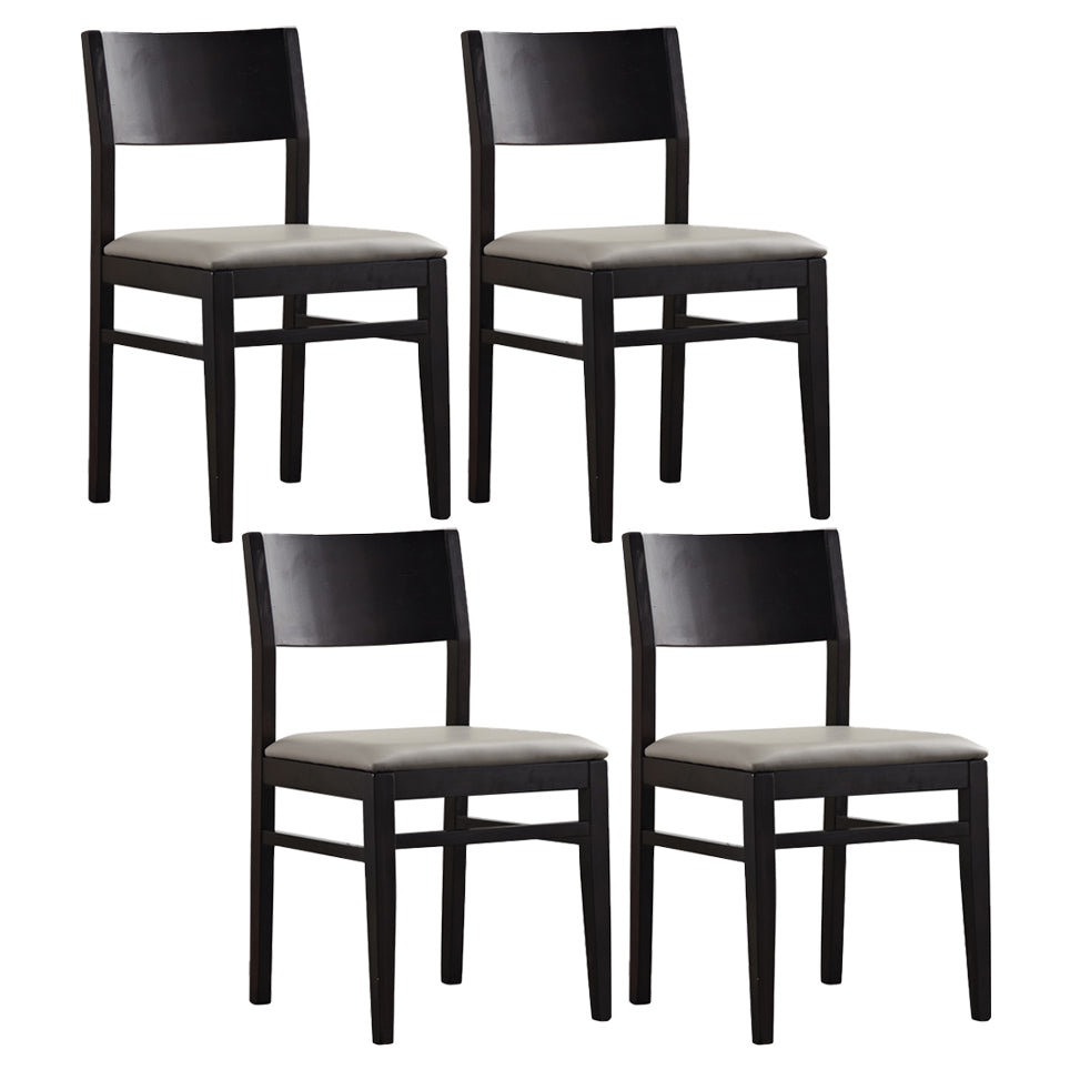 Contemporary Solid Wood Armless Dining Chairs Open Back Dining Side Chair
