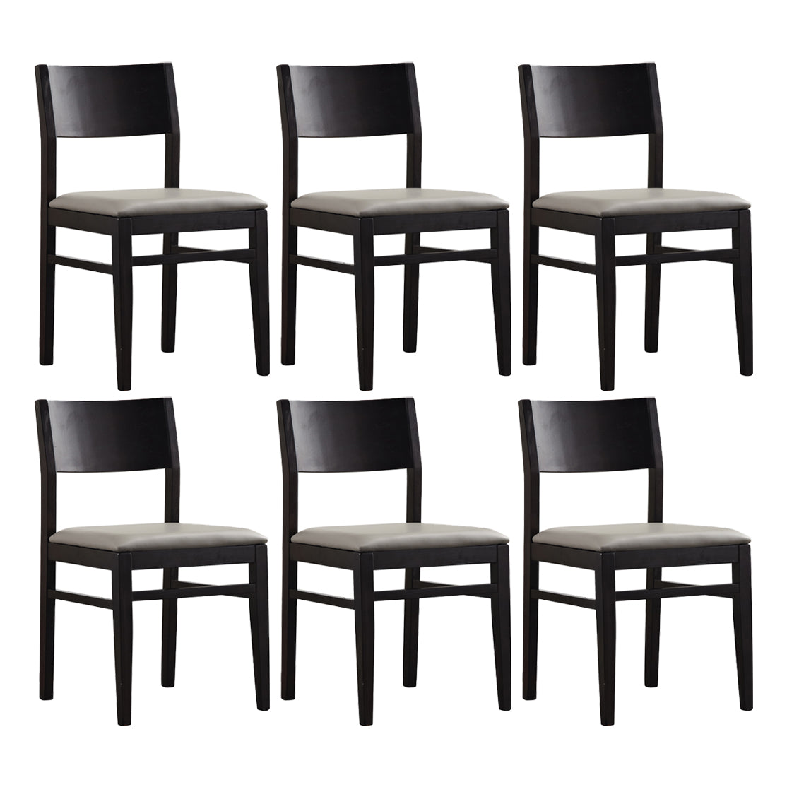 Contemporary Solid Wood Armless Dining Chairs Open Back Dining Side Chair
