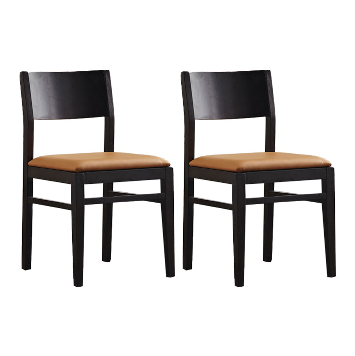 Contemporary Solid Wood Armless Dining Chairs Open Back Dining Side Chair