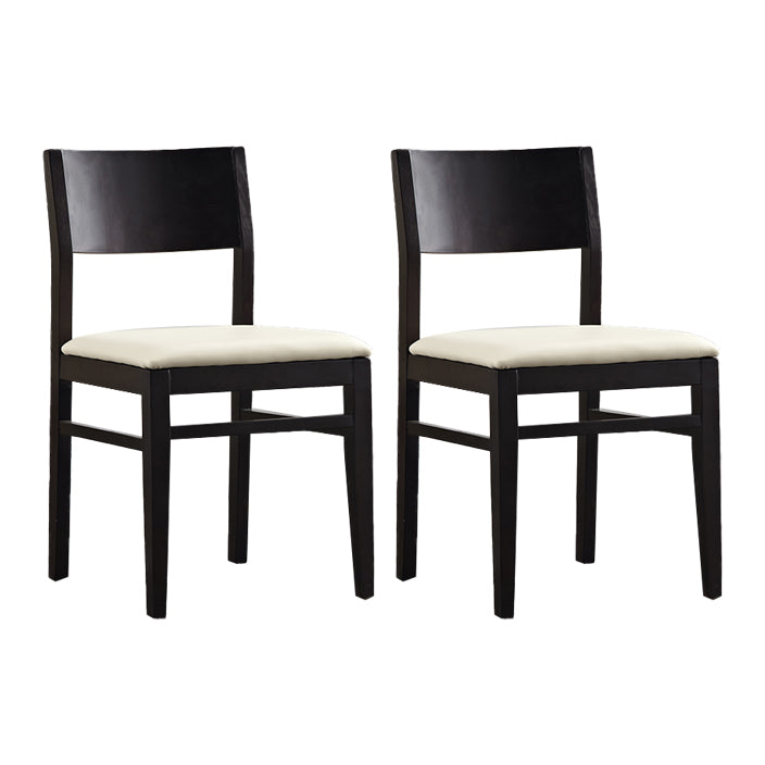 Contemporary Solid Wood Armless Dining Chairs Open Back Dining Side Chair