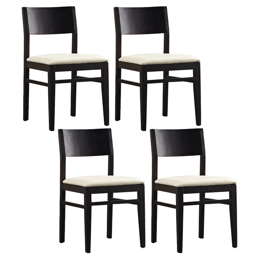 Contemporary Solid Wood Armless Dining Chairs Open Back Dining Side Chair