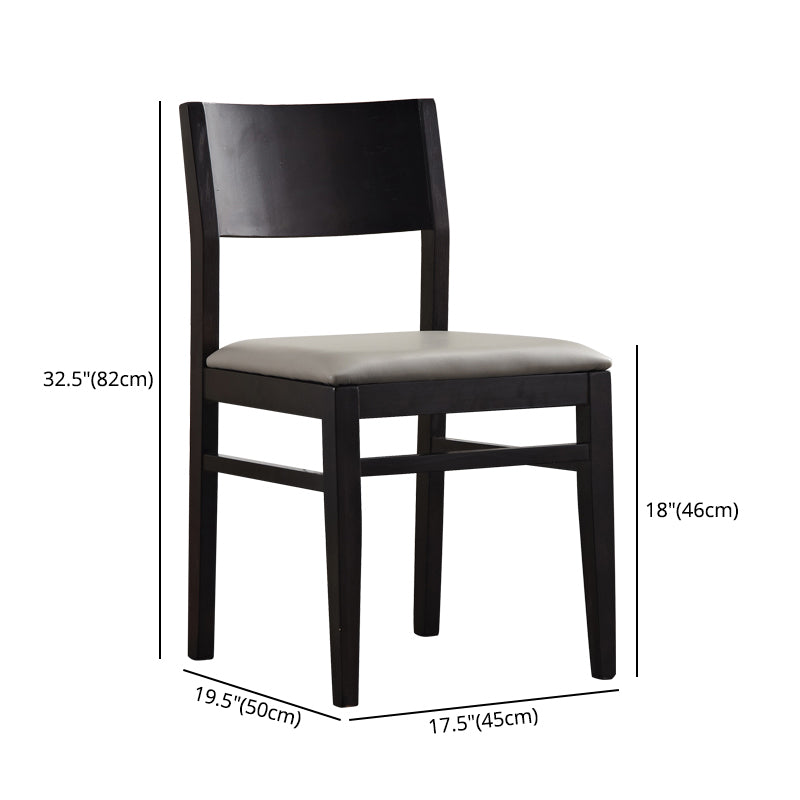 Contemporary Solid Wood Armless Dining Chairs Open Back Dining Side Chair
