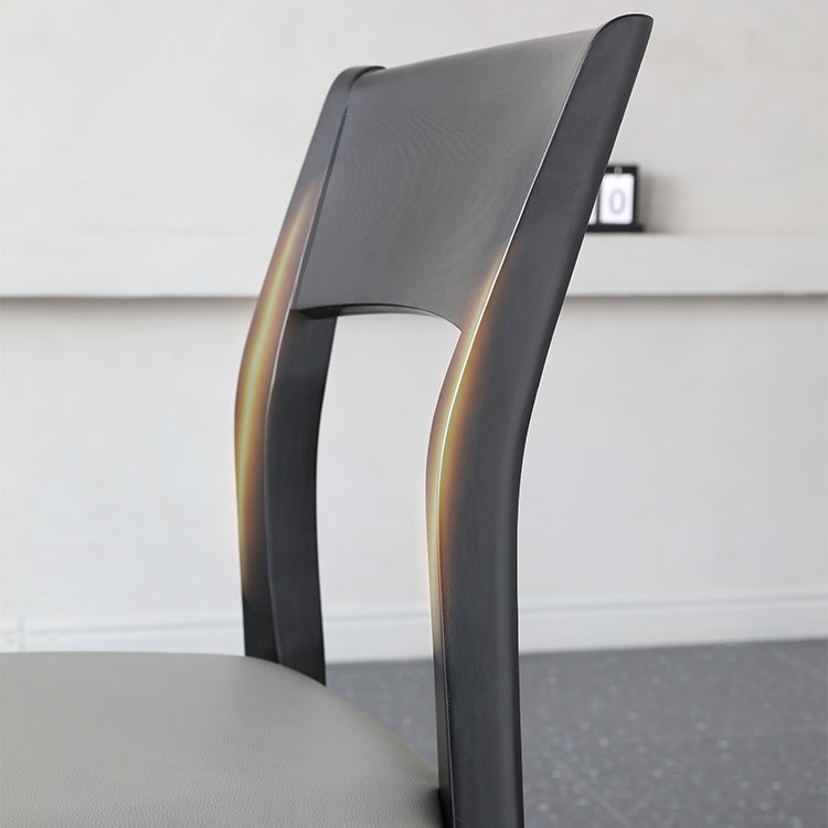 Chaise d'appoint de salle à manger contemporaine en bois, chaise à dossier ouvert de 16 pouces de large pour un usage domestique