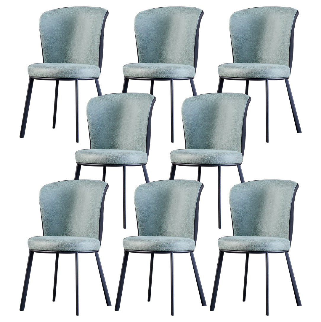 Chaises sans bras à dossier solide rembourrées par chaise latérale de salle à manger en cuir moderne