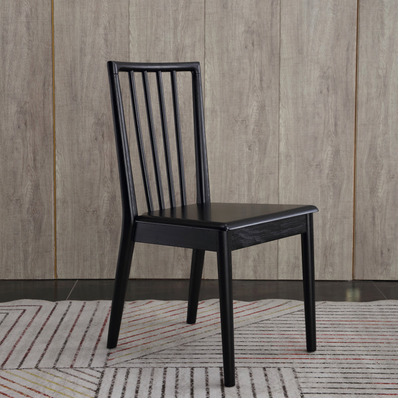 Chaise d'appoint de salle à manger moderne, chaise à dossier à lattes en bois de 16,5 pouces de large pour un usage domestique