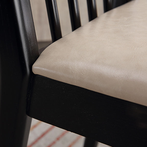 Chaise d'appoint de salle à manger moderne, chaise à dossier à lattes en bois de 16,5 pouces de large pour un usage domestique