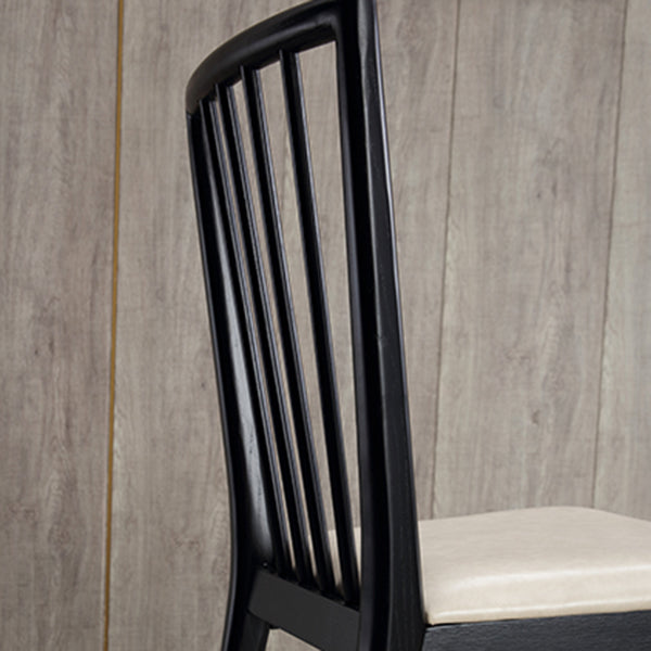 Chaise d'appoint de salle à manger moderne, chaise à dossier à lattes en bois de 16,5 pouces de large pour un usage domestique