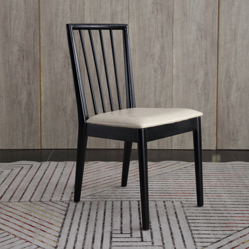 Chaise d'appoint de salle à manger moderne, chaise à dossier à lattes en bois de 16,5 pouces de large pour un usage domestique