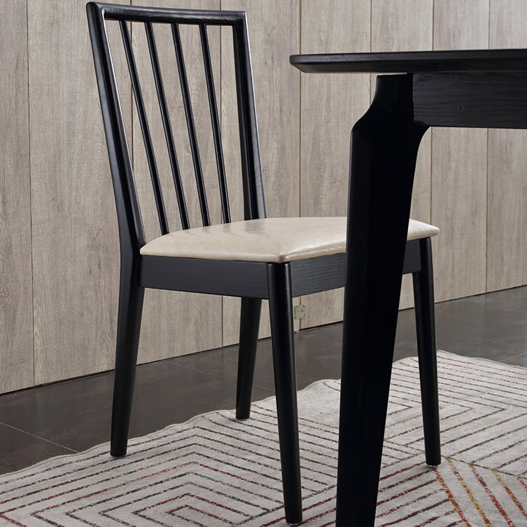 Chaise d'appoint de salle à manger moderne, chaise à dossier à lattes en bois de 16,5 pouces de large pour un usage domestique