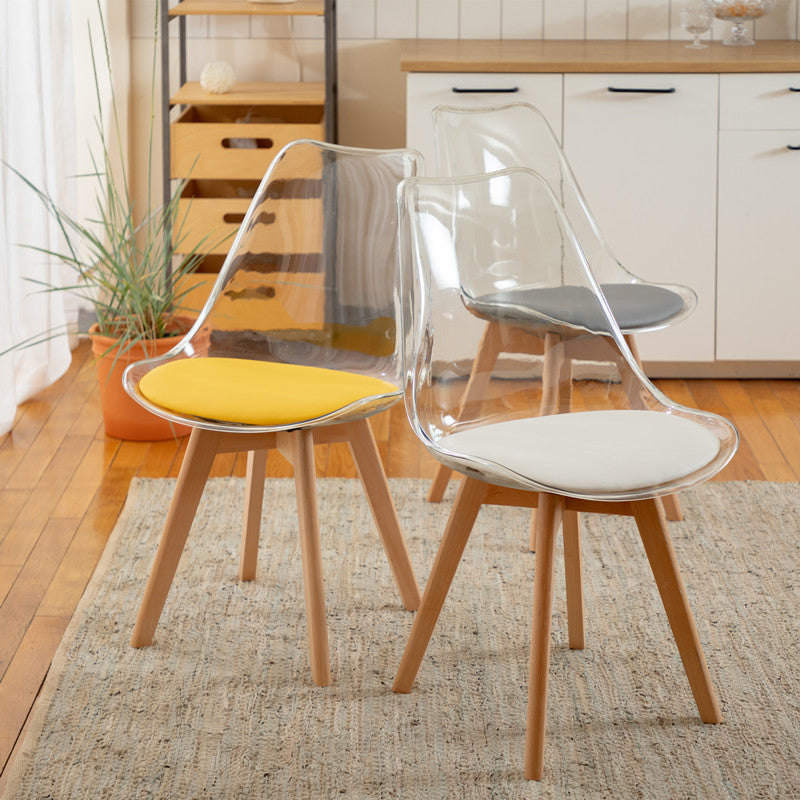 Modern Indoor-Outdoor Chair Transparent Acrylic Side Chair for Dining Room