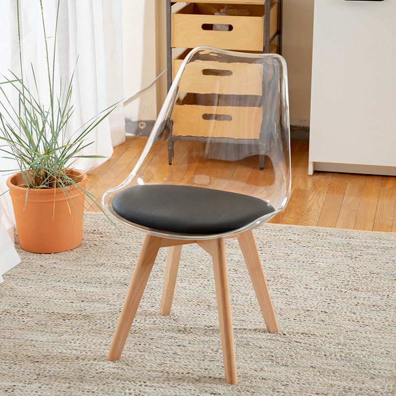 Modern Indoor-Outdoor Chair Transparent Acrylic Side Chair for Dining Room