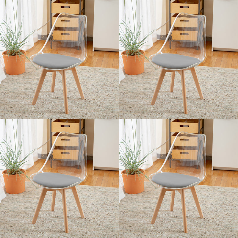 Modern Indoor-Outdoor Chair Transparent Acrylic Side Chair for Dining Room