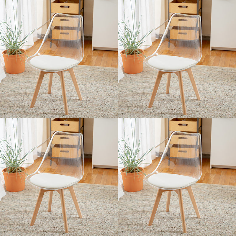 Modern Indoor-Outdoor Chair Transparent Acrylic Side Chair for Dining Room