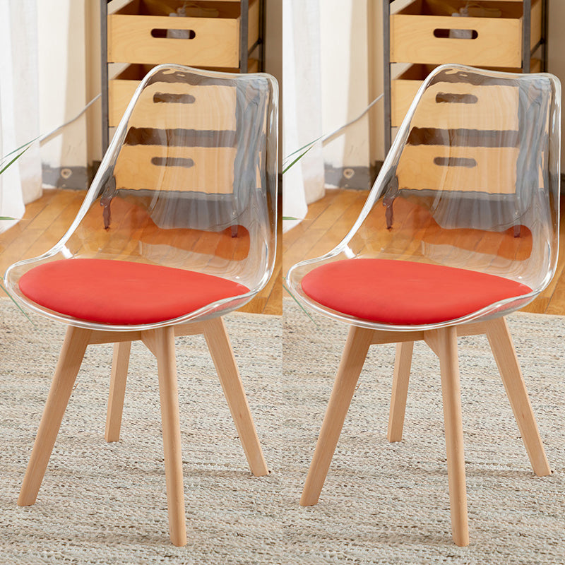 Modern Indoor-Outdoor Chair Transparent Acrylic Side Chair for Dining Room