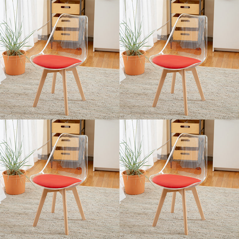 Modern Indoor-Outdoor Chair Transparent Acrylic Side Chair for Dining Room