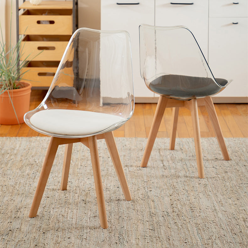 Modern Indoor-Outdoor Chair Transparent Acrylic Side Chair for Dining Room