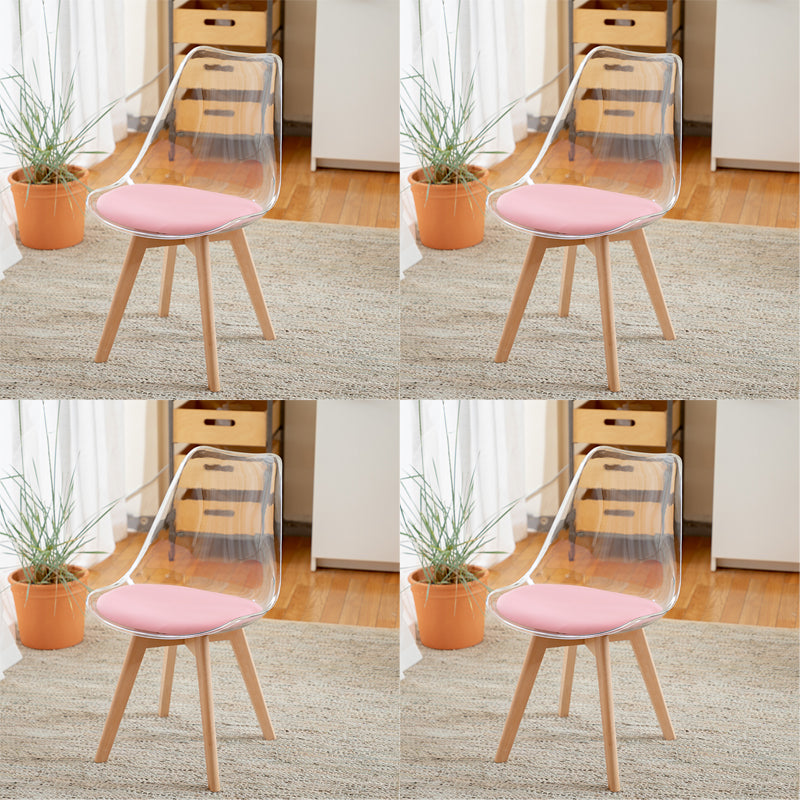 Modern Indoor-Outdoor Chair Transparent Acrylic Side Chair for Dining Room