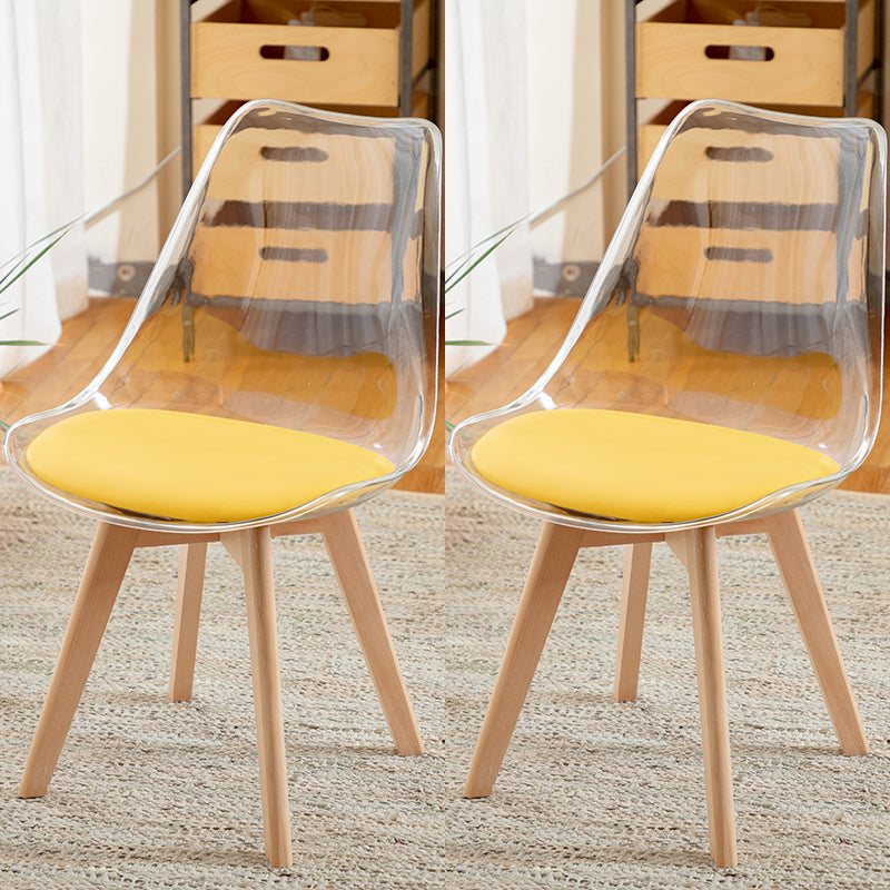 Modern Indoor-Outdoor Chair Transparent Acrylic Side Chair for Dining Room