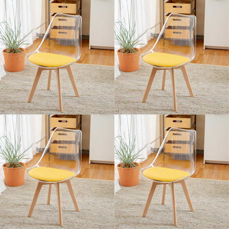 Modern Indoor-Outdoor Chair Transparent Acrylic Side Chair for Dining Room