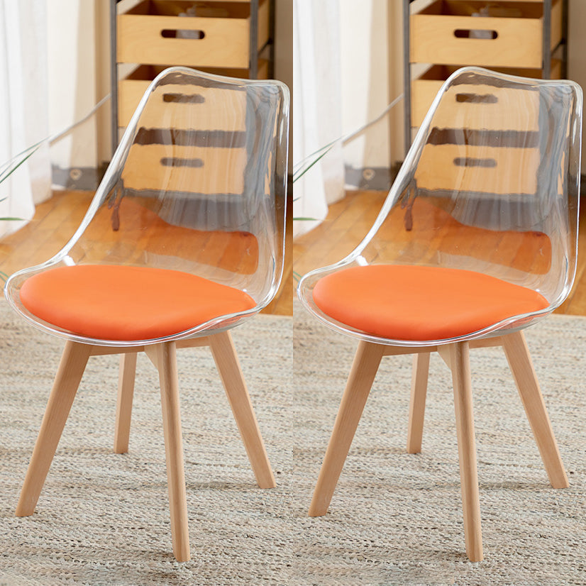 Modern Indoor-Outdoor Chair Transparent Acrylic Side Chair for Dining Room