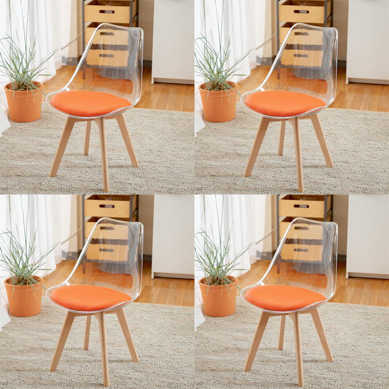 Modern Indoor-Outdoor Chair Transparent Acrylic Side Chair for Dining Room