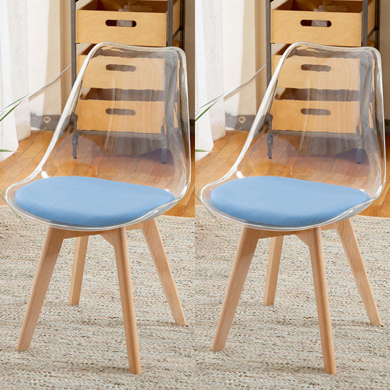 Modern Indoor-Outdoor Chair Transparent Acrylic Side Chair for Dining Room
