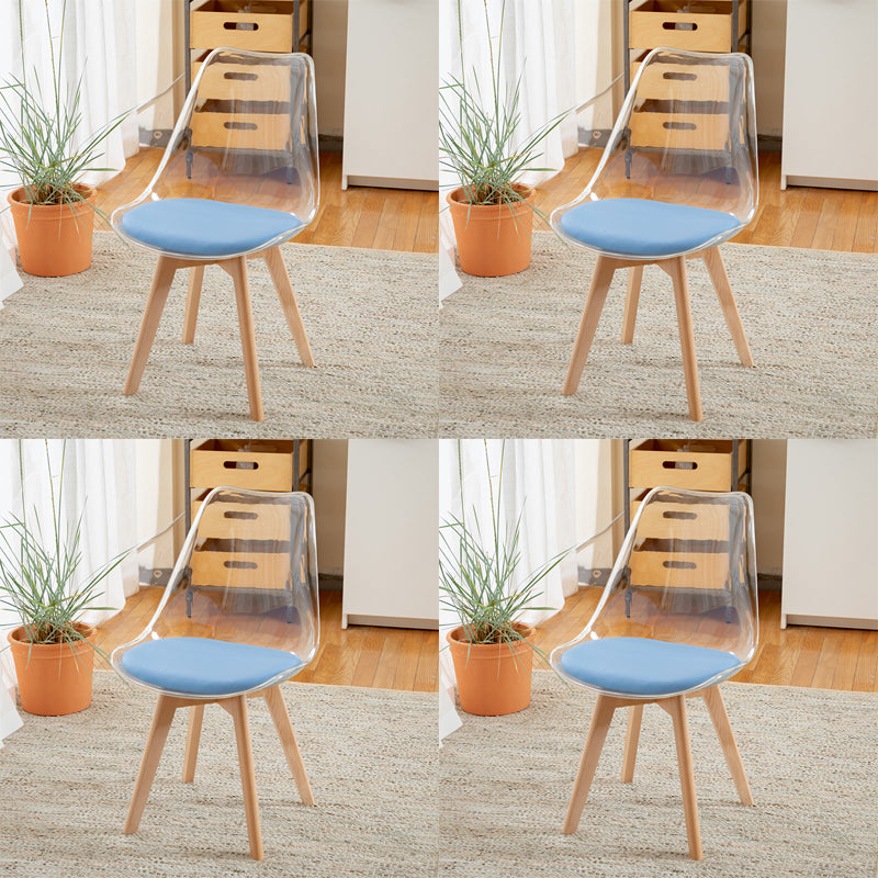 Modern Indoor-Outdoor Chair Transparent Acrylic Side Chair for Dining Room