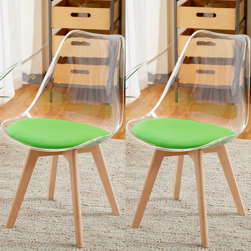 Modern Indoor-Outdoor Chair Transparent Acrylic Side Chair for Dining Room
