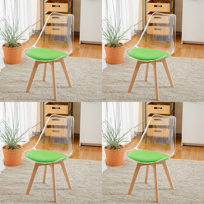 Modern Indoor-Outdoor Chair Transparent Acrylic Side Chair for Dining Room