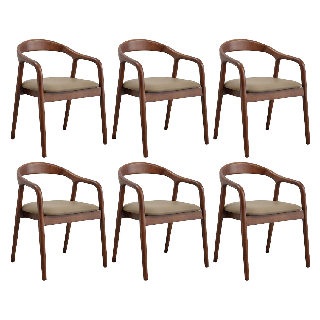 Modern Wood Base Indoor Chair 23''Wide Open Back Dining Side Chair with 4 Legs for Restaurant