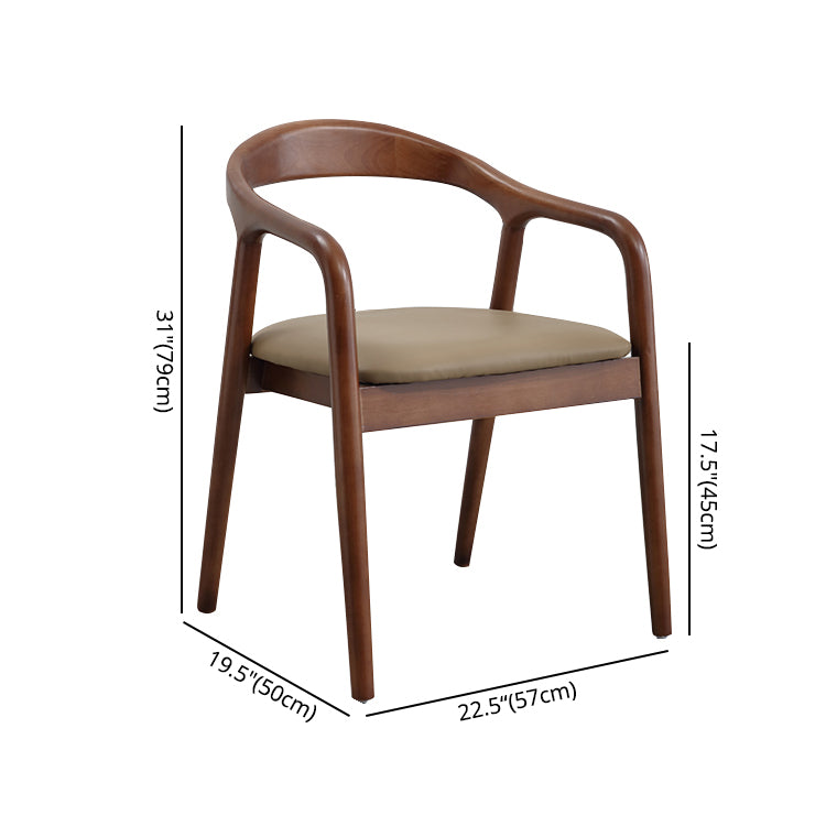 Modern Wood Base Indoor Chair 23''Wide Open Back Dining Side Chair with 4 Legs for Restaurant