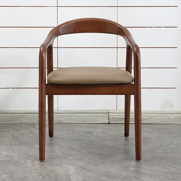 Modern Wood Base Indoor Chair 23''Wide Open Back Dining Side Chair with 4 Legs for Restaurant