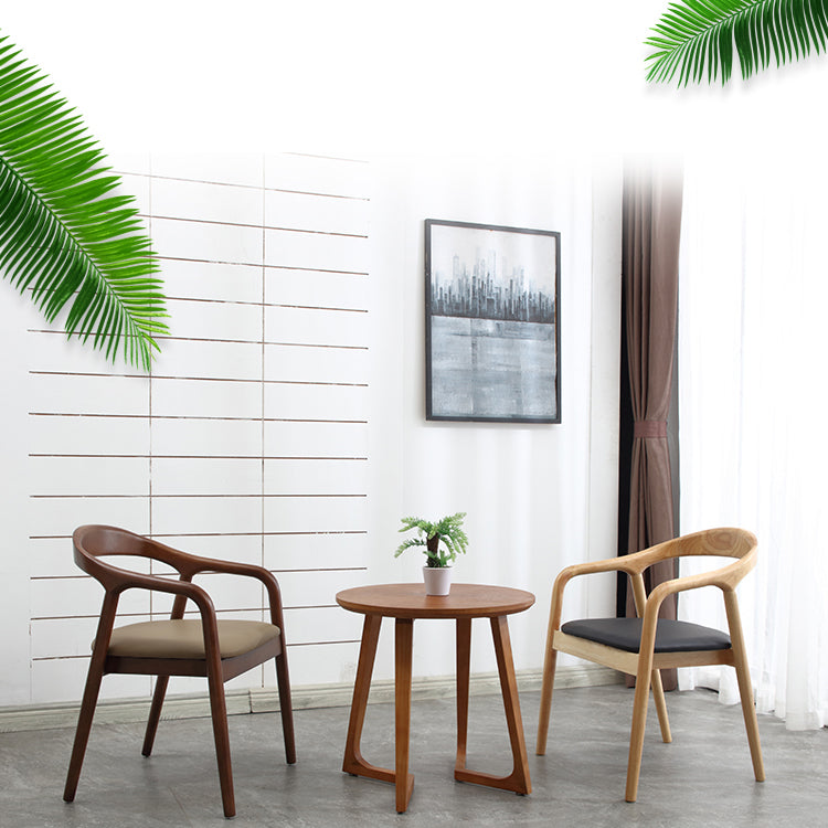 Modern Wood Base Indoor Chair 23''Wide Open Back Dining Side Chair with 4 Legs for Restaurant
