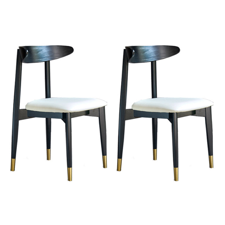 Chaise latérale en bois de finition mate de style moderne, chaise latérale à dossier ouvert pour salle à manger