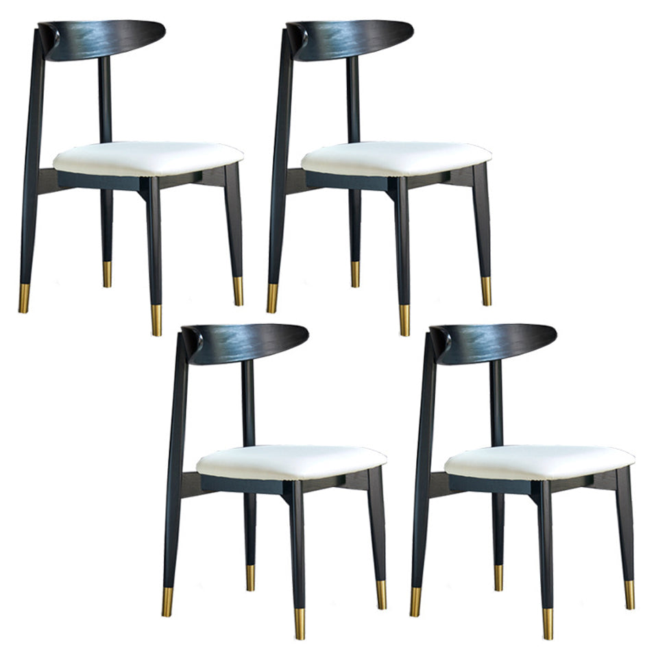 Chaise latérale en bois de finition mate de style moderne, chaise latérale à dossier ouvert pour salle à manger