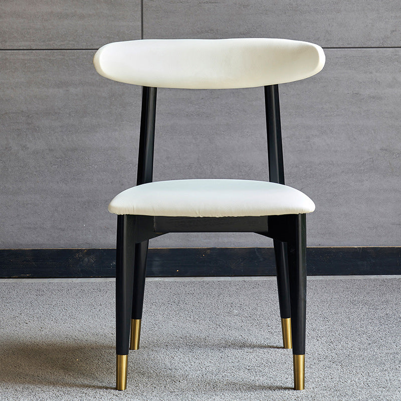 Chaise latérale en bois de finition mate de style moderne, chaise latérale à dossier ouvert pour salle à manger